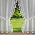 White tie back curtain Coquilles