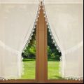 Ecru pair trimmed curtain Marion