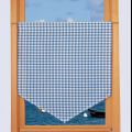 Blue gingham curtain