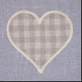 Cream heart gingham zoom