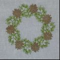 Crown pine cone embroidery