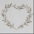 Beige heart embroidery