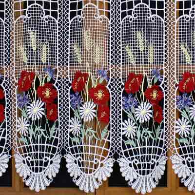 Color macrame lace cafe curtain