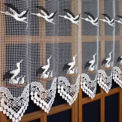 Storks macrame curtain