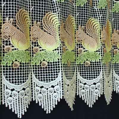 Squirrel lace curtain