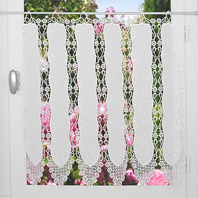 Fanny white macrame lace cafe curtain