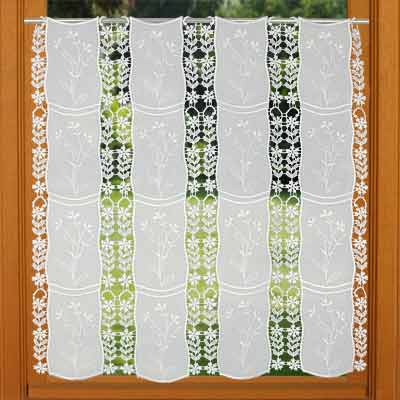 White great height Flowers cafe curtain