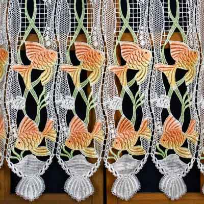 Fish macrame lace cafe curtain