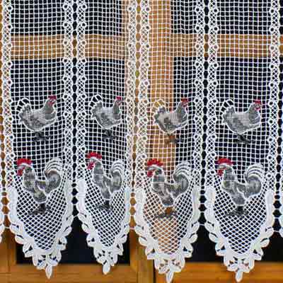 Hen colorful macrame curtain