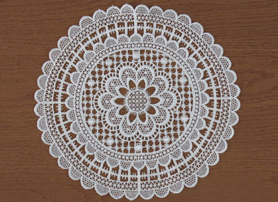 Marine macrame lace doily