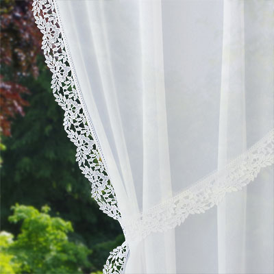 Lace trimmed curtains