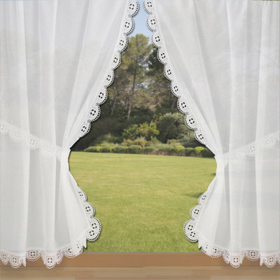 Lace trimmed curtain Myosotis