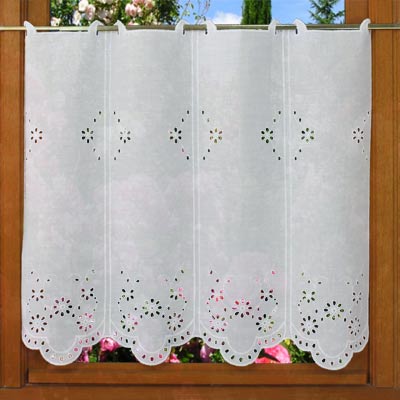 Yardage white lace cafe curtain