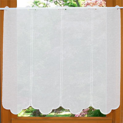 White plain window curtain