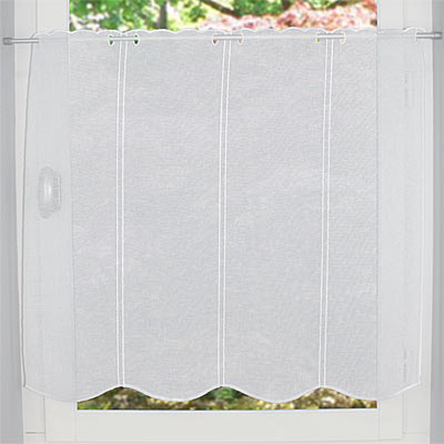 White plain window curtain