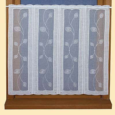 Leaves embroidered curtain