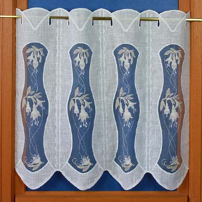 Jade ecru cafe curtain by the yard