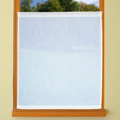 white plain custom window sheer