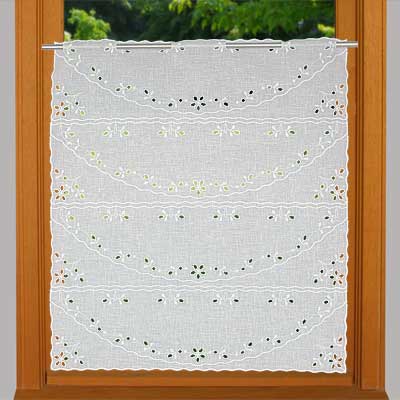 23 inc wide white window curtain