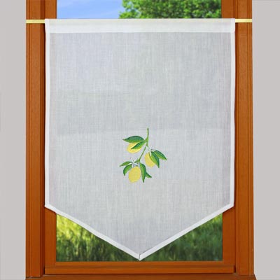 Pointed lemon lace kitchen curtain