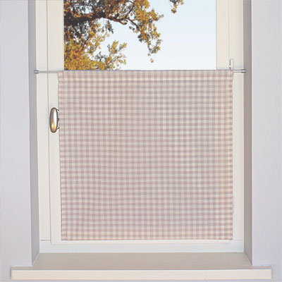 Cream gingham curtain