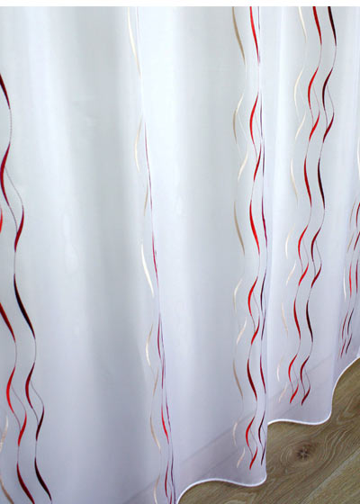 By the yard red Amélie sheer curtain