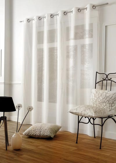 Ivory sheer curtain