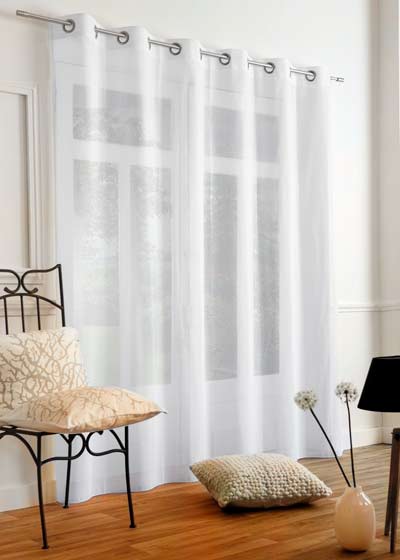 Custom made white plain sheer curtain