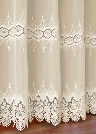 Ecru macrame lace sheer