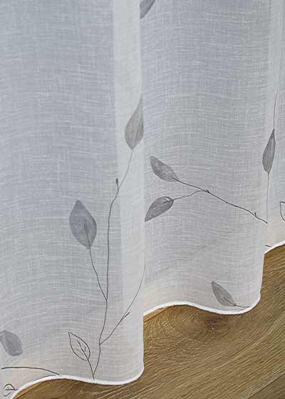 Printed leaves sheer curtain