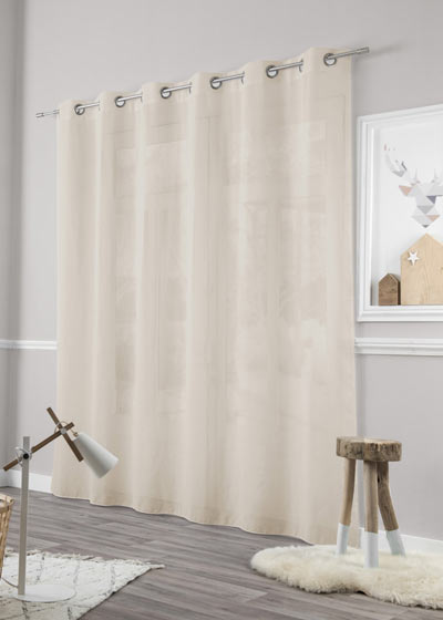 Ecru linen sheer curtain