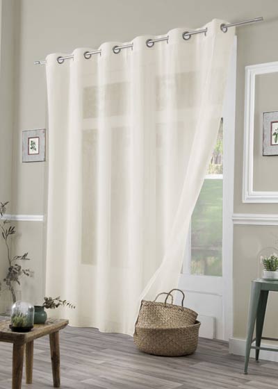 Terylene and linen ecru sheer curtain